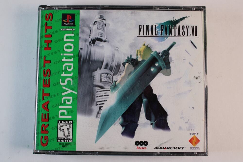 Final Fantasy VII Greatest Hits ( Sony Playstation 1, PS1) 3 Disc Set, No Manual